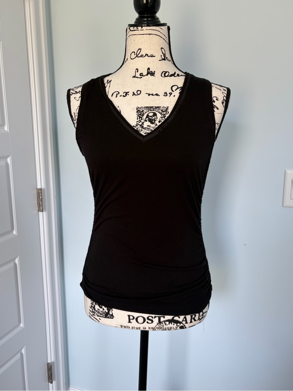 White House Black Market Black V-Neck Sleeveless Tank
